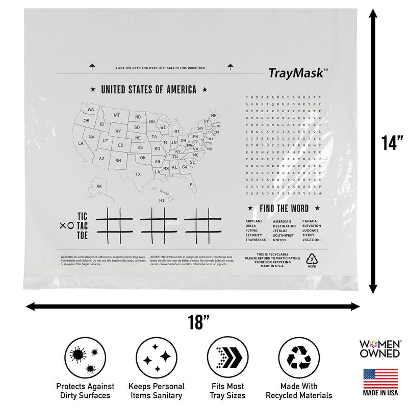 [Australia] - Disposable Tray Table Cover | Must Have Airplane Travel Essentials | Perfect for Toddlers, Kids and Adults Travel Accessories | Provides a Fresh/Clean Layer of Protection | 10 Pack Original 10-Pack 