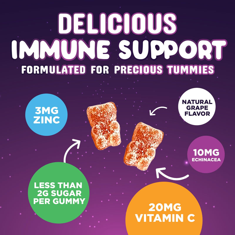 [Australia] - Immune Support Gummies for Kids & Toddler with Vitamin C, Zinc & Echinacea, Daily Childrens Immune Support Gummy Vitamins for Kids Ages 4 and Up, Vegan & Non-GMO, Natural Berry Flavor - 120 Gummies 120 Count (Pack of 1) 