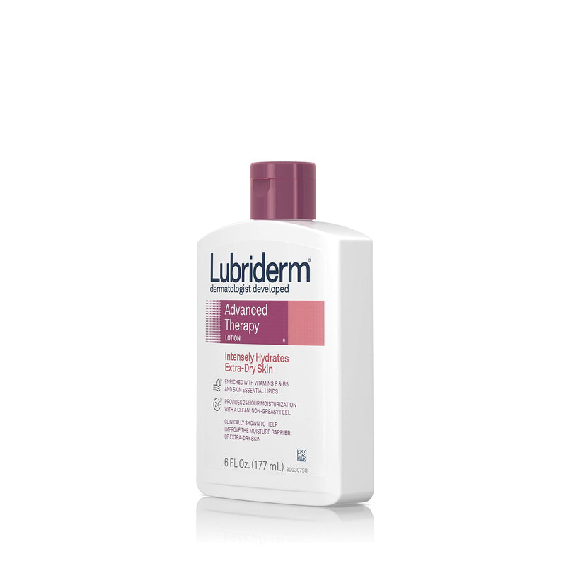 Lubriderm Advanced Therapy Moisturizing Lotion with Vitamins E and B5, Deep Hydration for Extra Dry Skin, Non-Greasy Formula, 6 fl. oz 6 Fl Oz (Pack of 1)