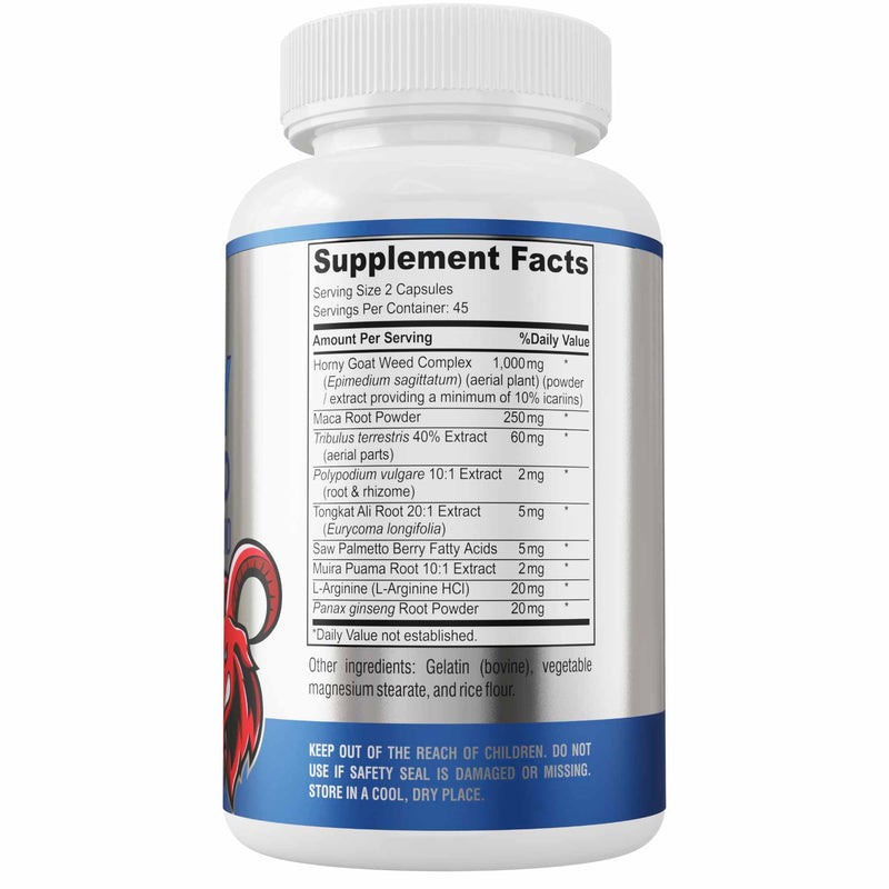[Australia] - Horny Goat Weed 1590mg Extra Strength w. Maca, L-Arginine, Ginseng, Boost Performance, Stamina, Energy, Non-GMO Formula, 90 Capsules 