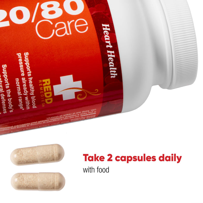 [Australia] - Redd Remedies, 120/80 Care, Promotes Healthy Blood Flow with Hawthorn Berry, Leaf and Flower, 60 Capsules Standard Packaging 