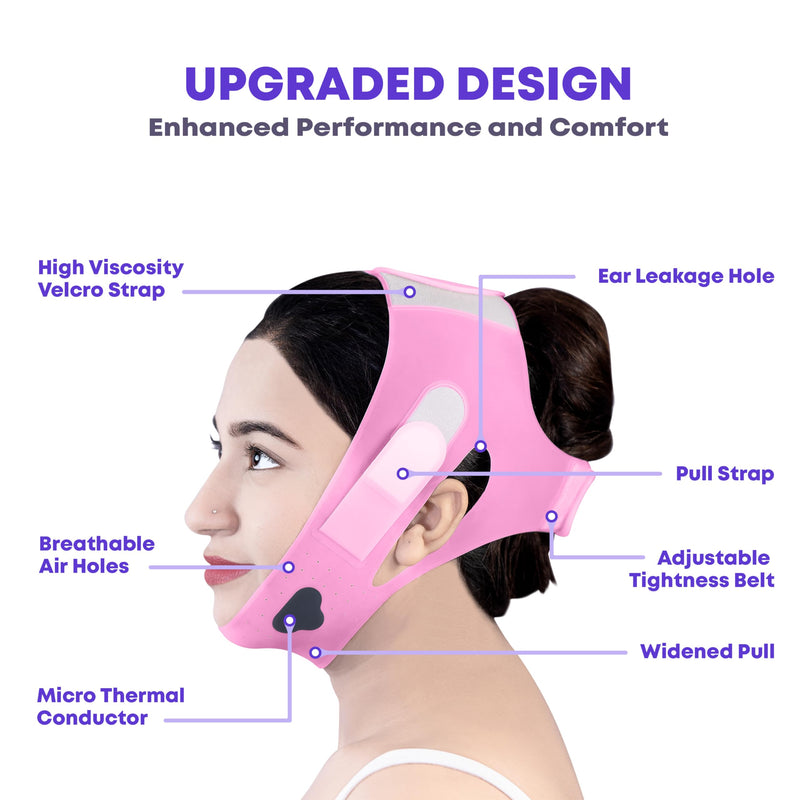 Silicone V Line Face Lifting Mask with Adjustable Double Chin Strap for Women Purple