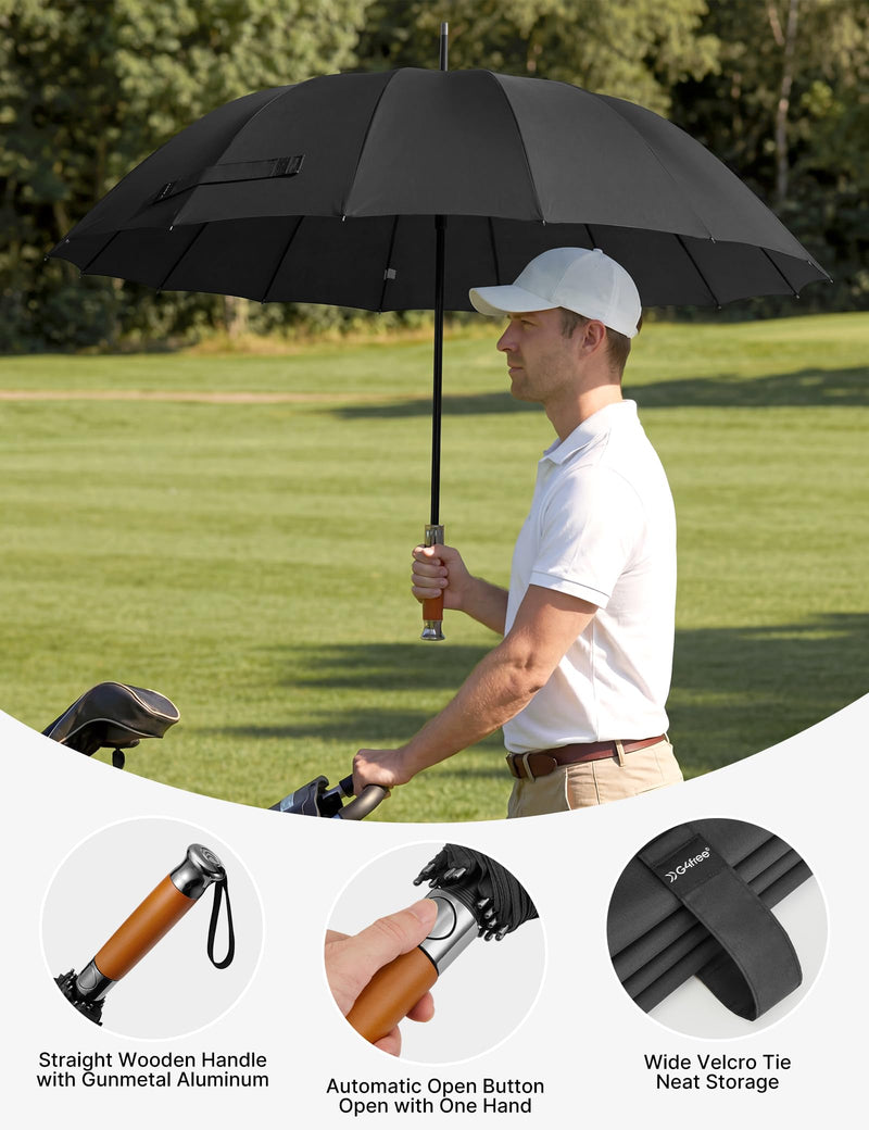 G4Free 54 Inch Strong Windproof Large Umbrella for Rain 62 Inch Automatic Open Golf Umbrella Oversize