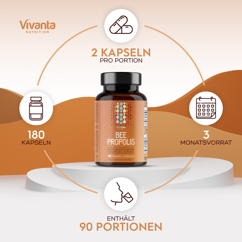 [Australia] - Bee Propolis Capsules - 2,000 mg Propolis Equivalent per Serving - 180 Capsules (3 Month Supply) - 400 mg Natural 5:1 Bee Propolis Extract x 90 Servings 