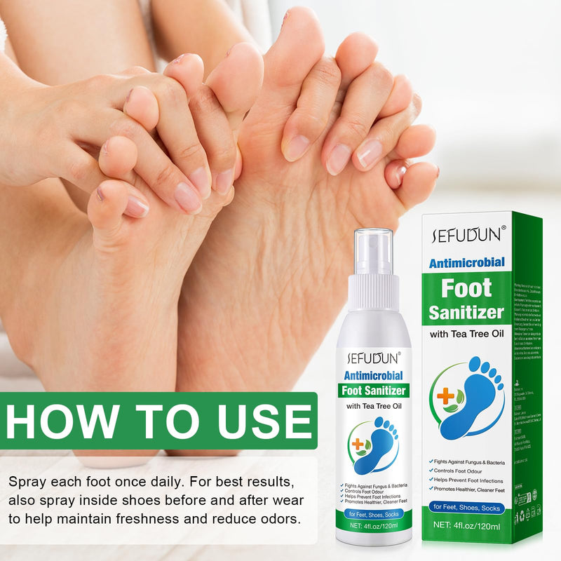[Australia] - Foot Tea Tree Oil Spray - Odor Control & Itch Relief with Tea Tree Oil | 120ml (4oz) | Natural Foot Deodorizer for Fresh, Clean Feet. 