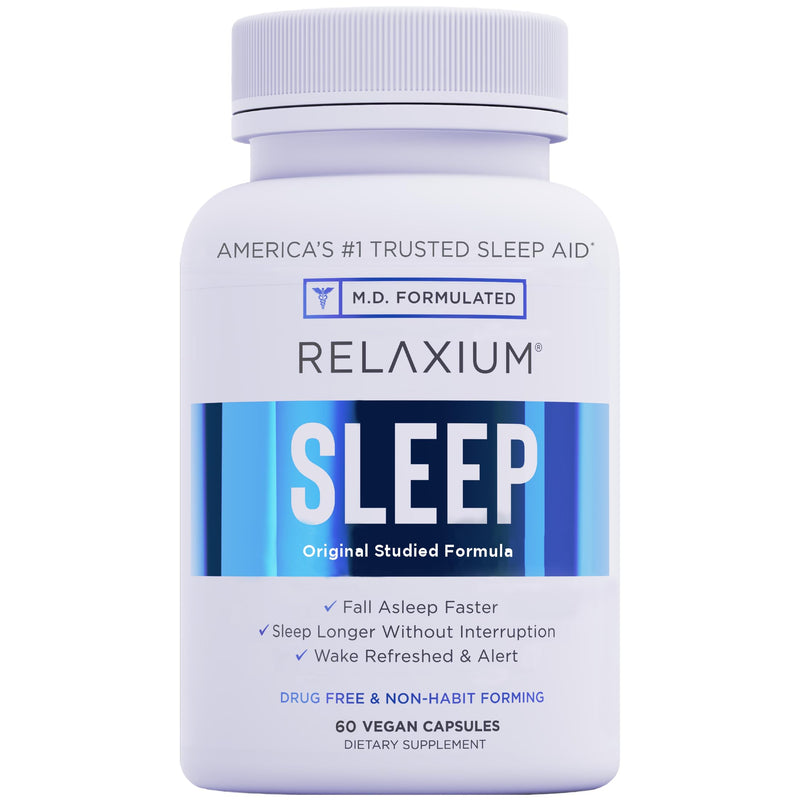 Relaxium Sleep Aid (New and Improved), Dietary Supplement, Non-Habit Forming, Supports Longer and Better Sleep, 60 Capsules, 30-Day Supply