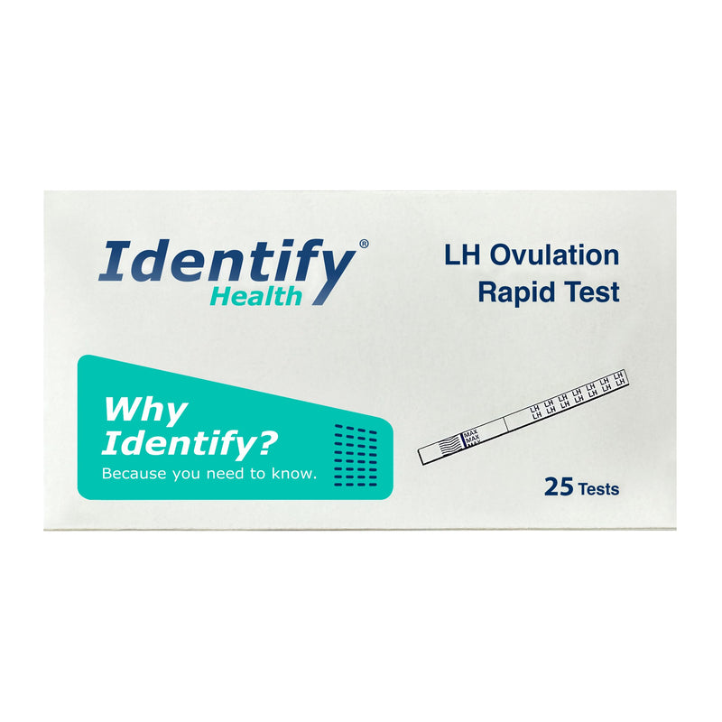 Identify Health Ovulation Test Strips | 25 Pack | Rapid LH Fertility Predictor for Women’s Ovulation Tracking | Home Urine Test for LH Surge Detection (25)