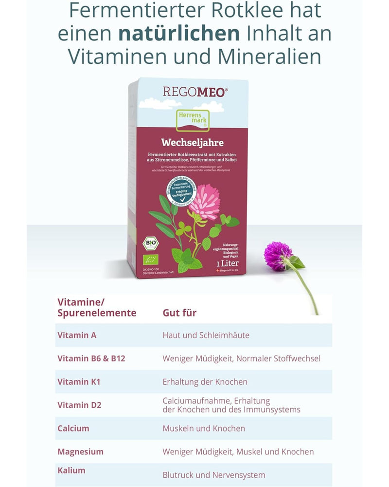 [Australia] - REGOMEO red clover extract 1 liter for menopause I red clover for peace and balance during the menopause I supports fatigue, insomnia and hot flashes I with plant estrogen REGOMEO 1 l 