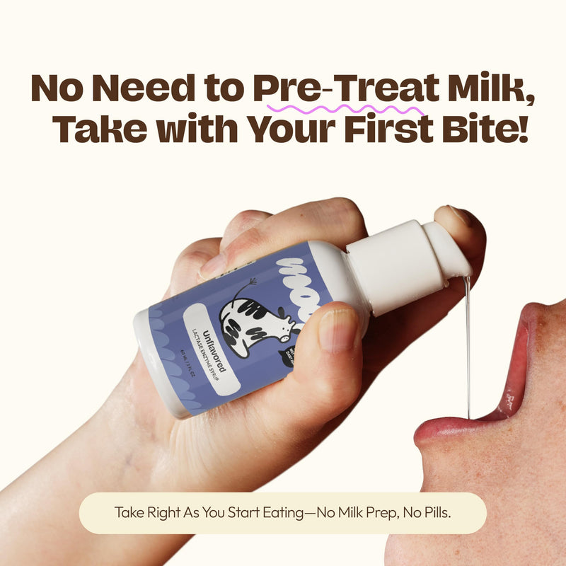 [Australia] - Moops Liquid Lactase Enzyme Syrup 2oz ‚Äì Pure and Unflavored Flavor ‚Äì 10,000 FCC Units for Fast Acting Dairy Relief ‚Äì Customizable Dosing for Lactose Intolerance ‚Äì Portable Twist-to-Lock Pump 