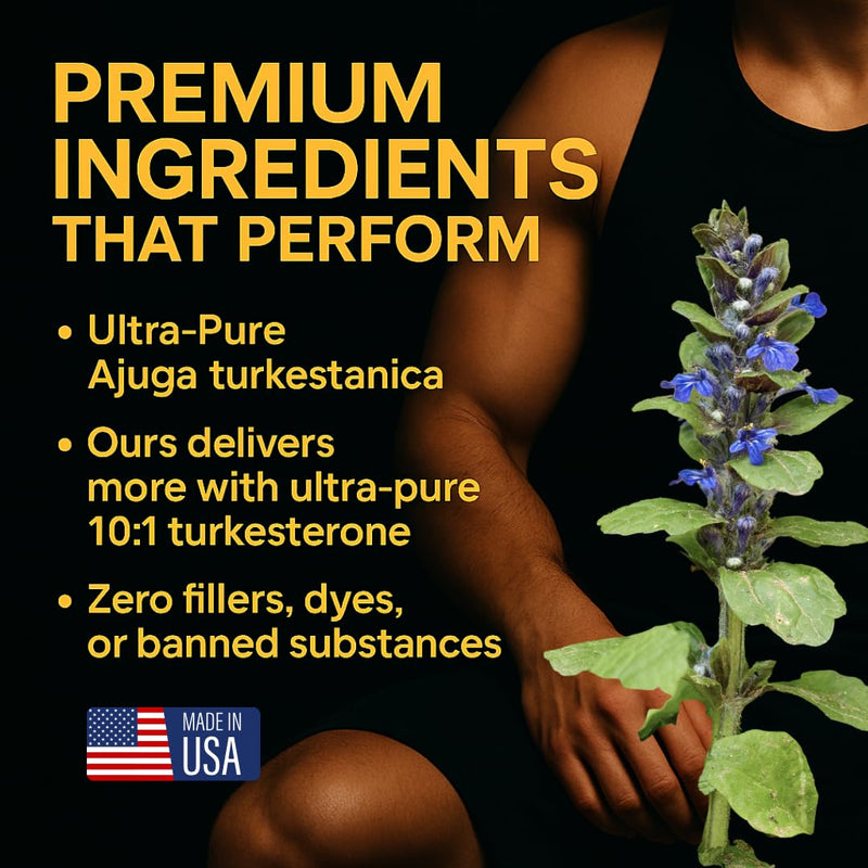 b.Ready Turkesterone Supplement 500mg – 120 Capsules | Ajuga Turkestanica Extract | Vegetarian, Non-GMO, Gluten-Free | Natural Daily Support