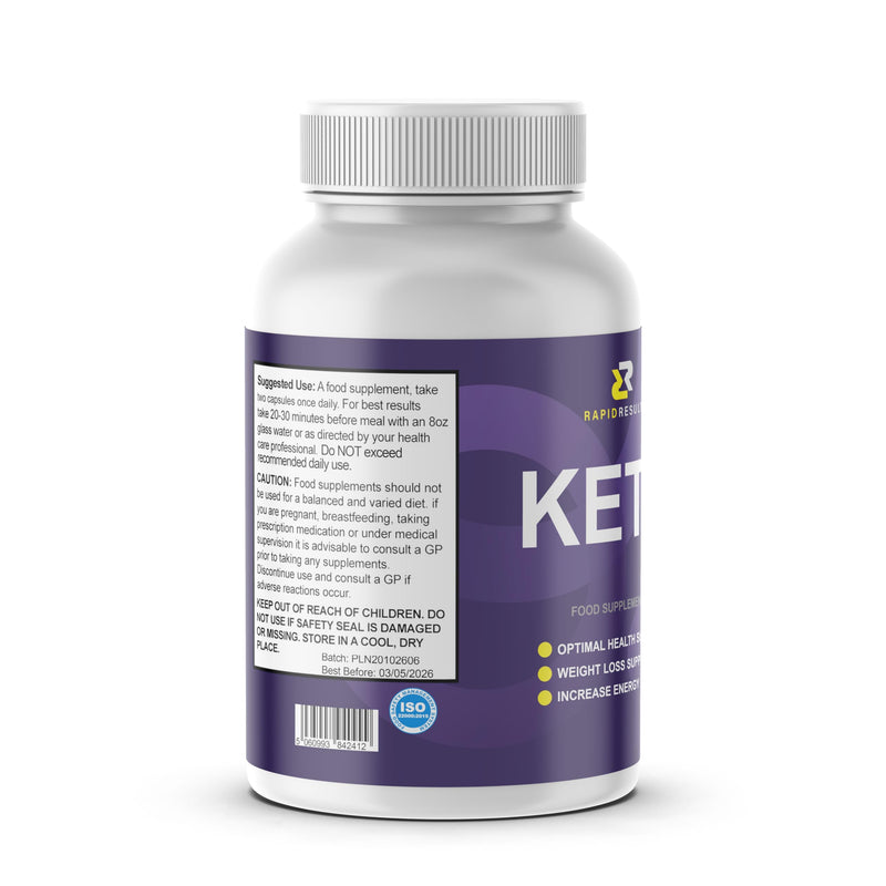 Rapid Results Keto - Best Weight Management Capsules - Natural Ingredients - Support for Men & Women- 1 Month Supply - Fitness Hero Supplements