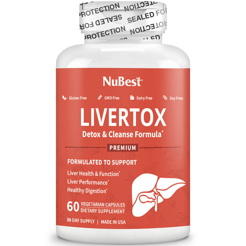 [Australia] - LiverTox by NuBest - Premium Liver Health Formula - Liver Cleanse, Detox & Repair - with Milk Thistle, Choline, Beet, Turmeric, Artichoke & Dandelion - 60 Capsules | 1 Month Supply Pack of 1 