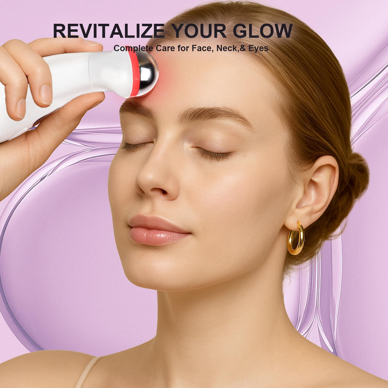 [Australia] - Microcurrent Facial Device, 7 Colors for Fading Fine Lines on Neck and Tightening Skin, Facial Wrinkle Removal Device, Smart Photon Micro-Current Device, White 