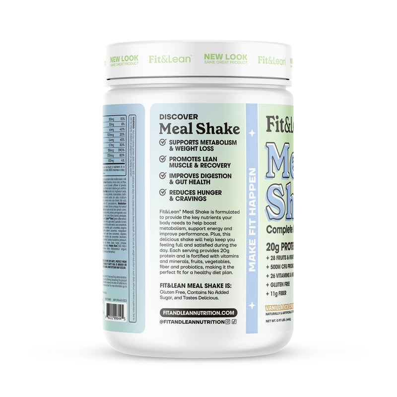 [Australia] - Fit & Lean Meal Shake, Fat Burning Meal Replacement, Protein, Fiber, Probiotics, Vanilla, 1lb, 10 Servings Per Container Vanilla Ice Cream 1 Pound (Pack of 1) 