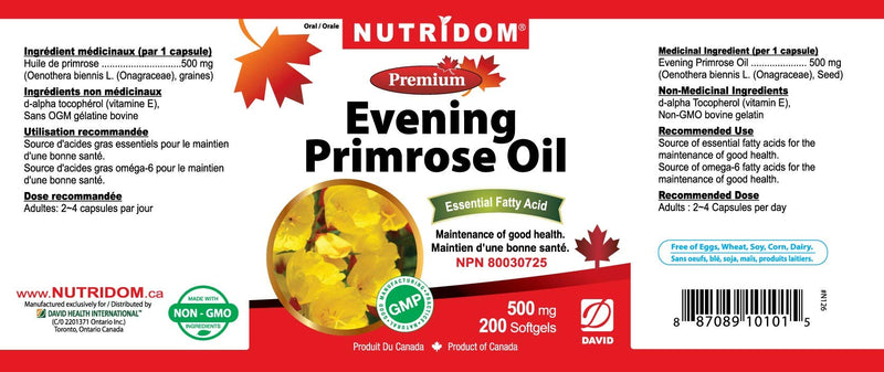 [Australia] - Evening Primrose Oil Omega-6 & GLA 500mg 200Softgels 