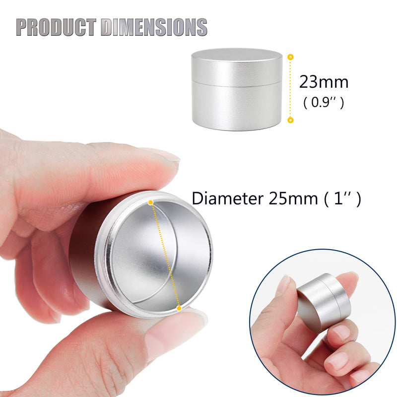 Portable Daily Pill Case, Heavy Duty Aluminium Alloy Round Pill Box, Waterproof Travel Pill Organizer, Pocket Purse Medicine Vitamin Holder EDC Container for Outdoor Camping Working Silvery Small