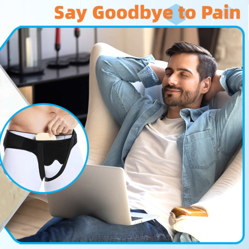 [Australia] - Hernia Belts for Men,Medical Hernia Guard Inguinal Truss for Single/Double,Sports Hernia Adjustable Waist Strap with 2 Removable Compression Pads (Large) Large 