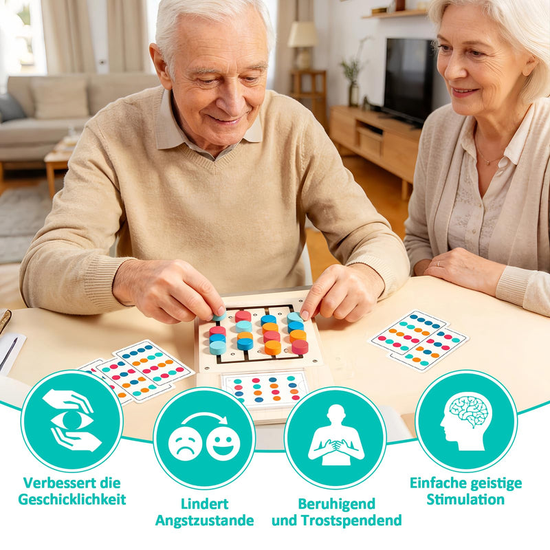 Games for Dementia, Wooden Dementia Games with 12 Cards, Colour Memory Activity for Dementia Sufferers