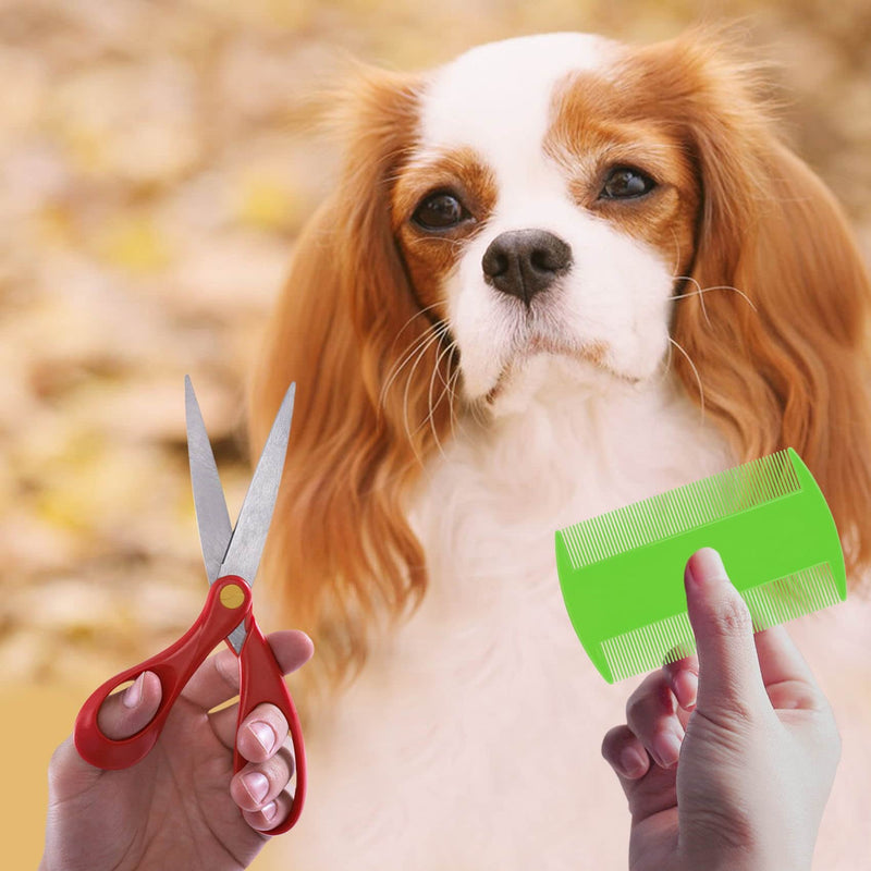 [Australia] - 4 Pcs Lice Combs, Flea Combs, Double Sided Headlice Combs, Headlice Treatment for Dogs, Cats (White) White 