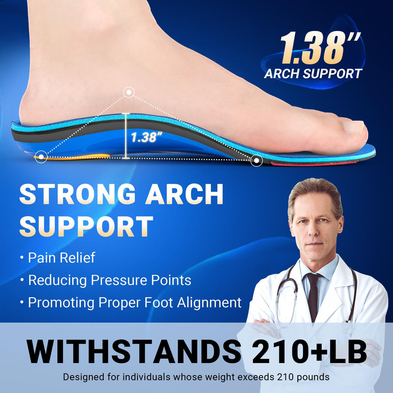 [Australia] - DACAT orthopedic insoles, heel spur insoles, shoe insoles, arched splayfoot for plantar fasciitis, flat feet, work shoes, insoles, sports for men and women, EU (41-42), blue, EU (41-42), 27.0 cm 
