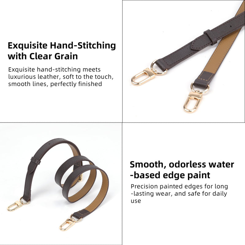 DGAZ Vachetta Leather Adjustable Crossbody Strap for ONTHEGO bag with Gift Box, Handmade DIY purse strap (0.7 Inch Wide,35.4-47.2 Inch Long; Color Blocking (Thin Strap)) | Natural Vachetta Cowhide,Soft and Flexible,Handmade,Adjustable Crossbody Strap