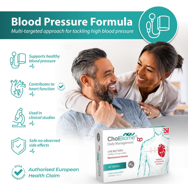 BP Tablets - 30 Tabs, 4 Billion CFU/Serving Source Capsules, Probiotic Blood Pressure Control Supplement, Helps Lowering Cholestrol, Probiotics for Gut Health