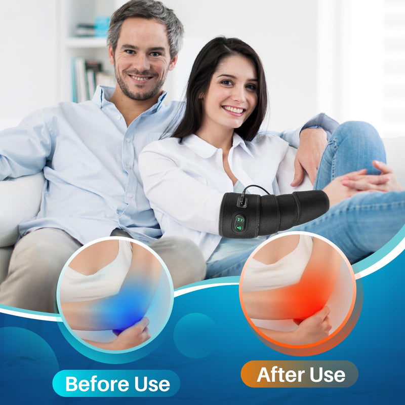 Elbow Heated Pad Wrap for Multiple Body Areas, Flexible Electric Heating Pads for Elbow Arm Wrist Ankle Leg Knee, Fast Heating Body Wrap Heated Brace with 4 Heat Settings, 3 Timing Settings Black