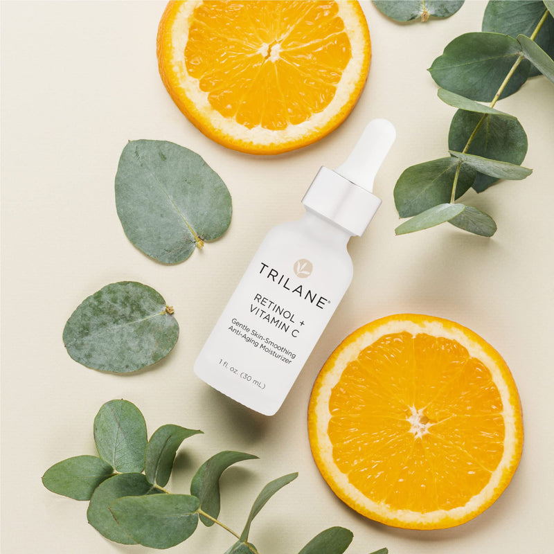 Trilane Retinol + Vitamin C with Squalane, Visibly Reduces the Signs of Aging for Softer, Smoother, More Radiant Skin with Zero Irritation, 1 fl. oz.