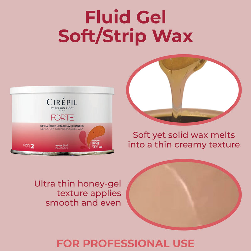 [Australia] - Cirepil - Forte - 400g / 14.11 oz Wax Tin - Unscented - Honey Texture - Perfect for Large Areas - Best for Short, Coarse & Stubborn Hair - Strips Needed 