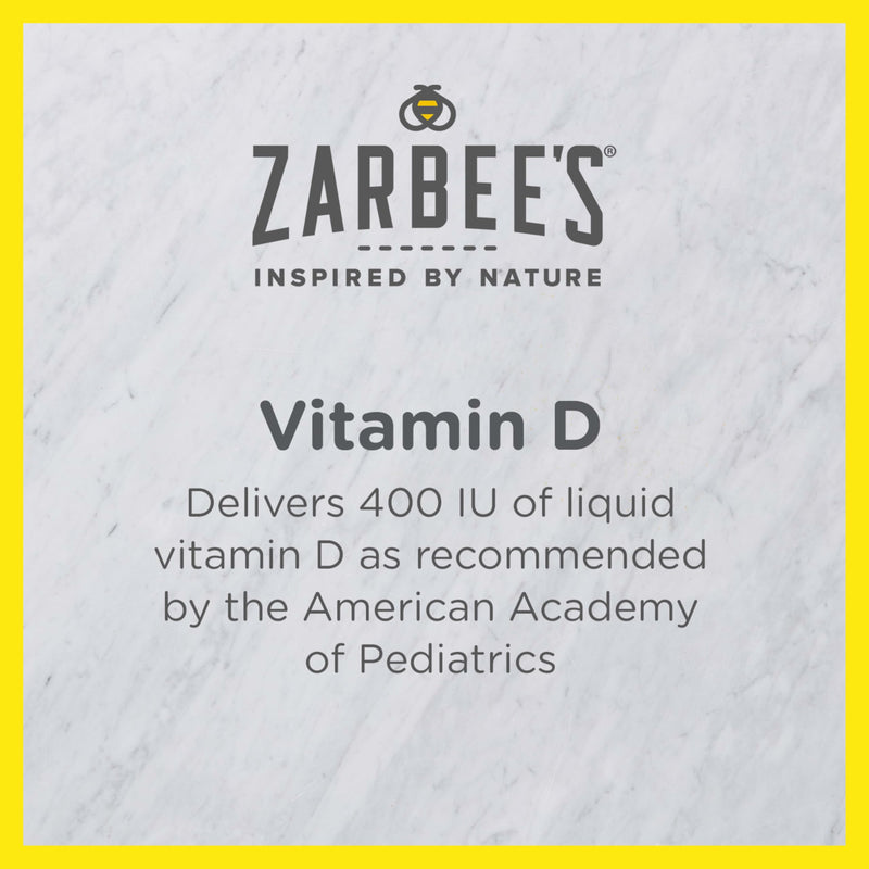 Zarbee's Vitamin D Drops for Infants,400IU (10mcg) Baby & Toddler Liquid Supplement,Newborn & Up,Dropper Syringe Included,0.47 Fl Oz,(Pack of 2) 0.47 Fl Oz (Pack of 2)