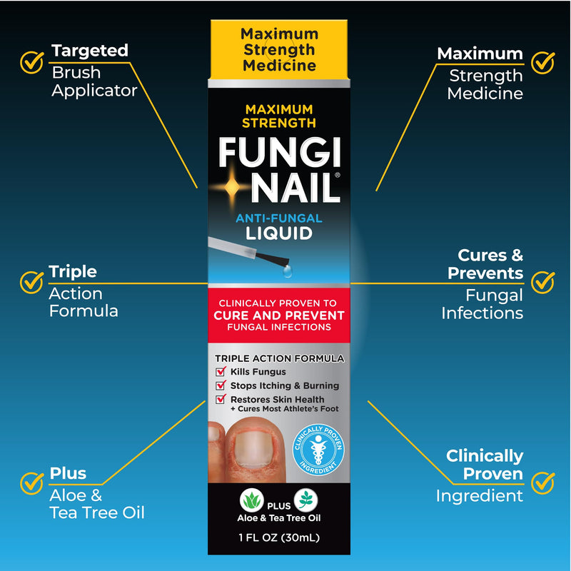 Fungi-Nail Anti-Fungal Liquid Solution, 1 Fl Oz | Kills Toe Fungus with Tolnaftate & Clinically Proven to Cure and Prevent Fungal Infections 1 Fl Oz (Pack of 1)