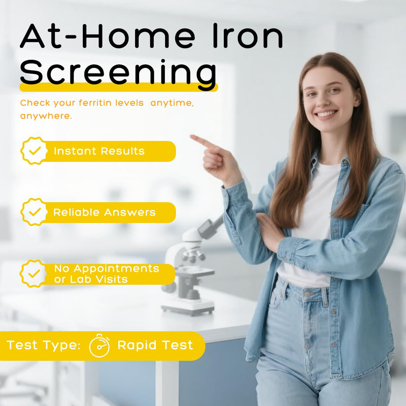 [Australia] - Iron Deficiency Test Kit – 2 - Pack, at - Home Iron Test Kit for Anemia, for Quick Response and Accurate Results. Suitable for Both. 2 Count (Pack of 1) 