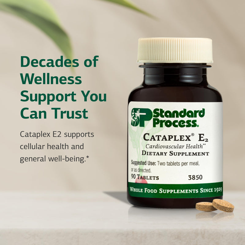 [Australia] - Standard Process Cataplex E2 - Vitamin E & Selenium Supplement for Cardiovascular & Cellular Health - Antioxidant Support for Heart Health - Non-Dairy & Non-Soy - 90 Tablets 
