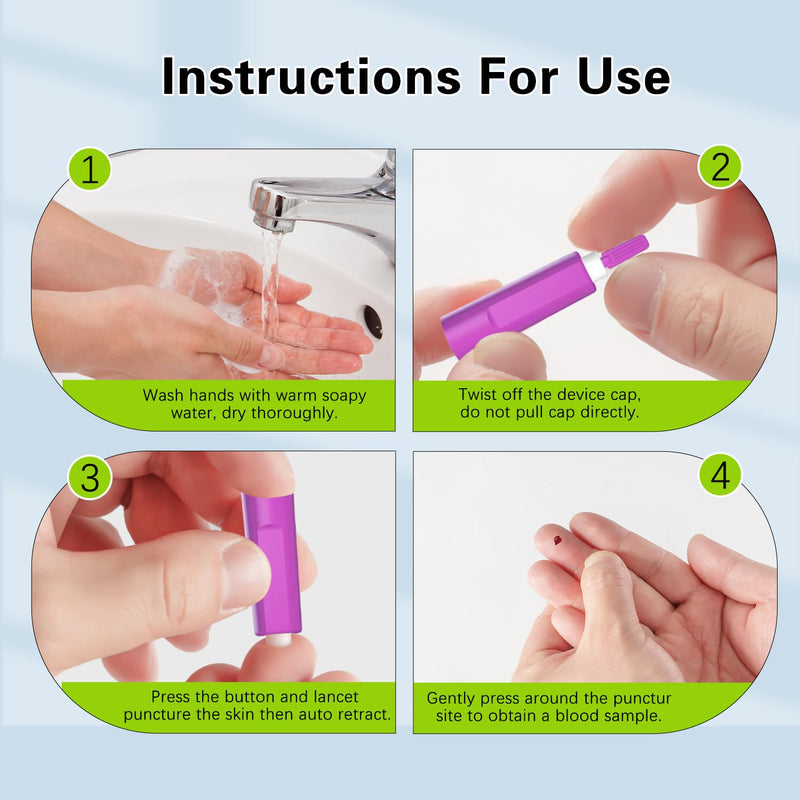 [Australia] - Pressure Activated Safety Lancets, 100 Count, Sterile, Single Use and Gentle for Comfortable Testing(28 G) 28G 