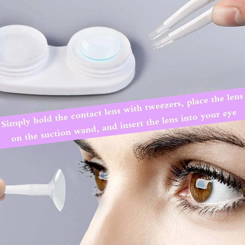 [Australia] - Pack of 6 contact lens insertion aids, contact lens tweezers, contact lens sucker, contact lens removal, contact lens remover, tweezers for contact lenses, contact lens aid for travel, household 