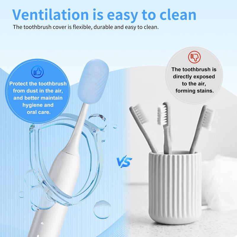 [Australia] - 6 Pcs Toothbrush Covers Toothbrush Covers CapsÔºåReplaceable Electric Toothbrush Head Cover Silicone Toothbrush Protector Cap for Household Travel, Bathroom, GymÔºåCamping 