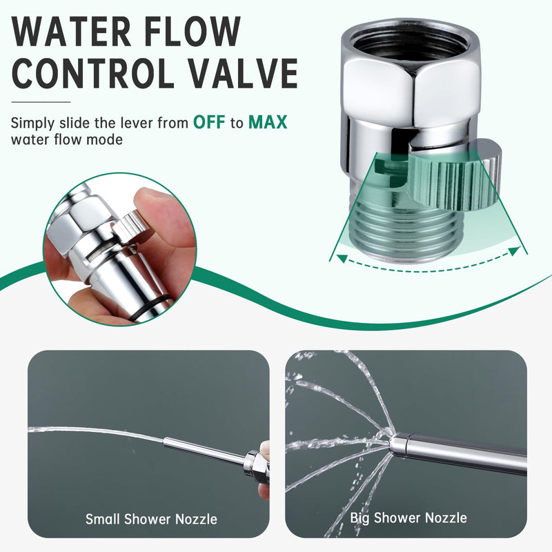 [Australia] - Shower Enema Kit, Shower Douche Nozzle Cleansing System with Water Control Valve for Men and Women Portable Cleaning (Polished Chrome) Polished 