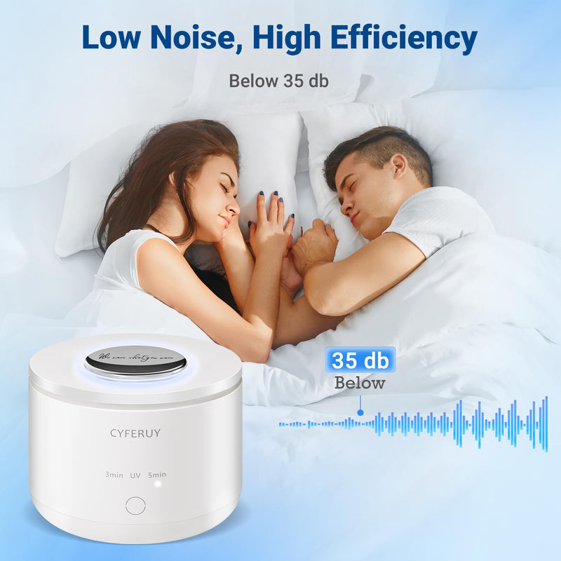 [Australia] - Ultrasonic Retainer Cleaner - 45kHz Retainer Cleaner Machine Dental Cleaning Pod for Dentures, Mouth Guard, Night Guard, Toothbrush Heads, Jewelry with 3 Modes & 160ML Capacity White 