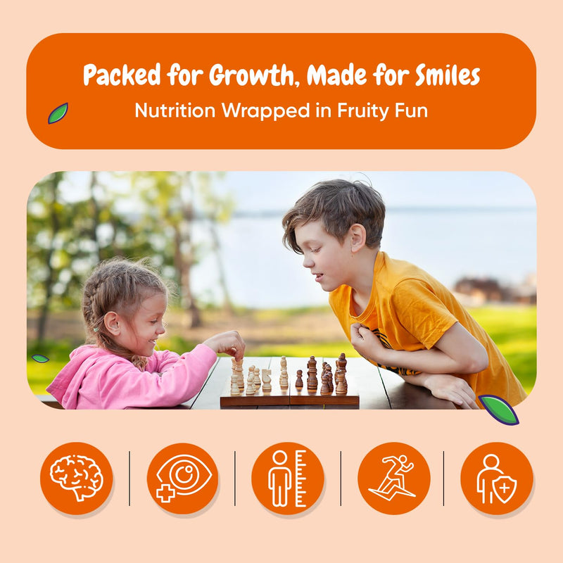 maxmedix Kids Multivitamin Gummies with Omega 3 6 9 | 20 Vitamins & Minerals with Vitamins A, C, D, E, B12 & Zinc | Supports Immune Health, Brain Development & Growth | Raspberry & Orange, 120 Ct Kids Multvitamin 120 Gummies