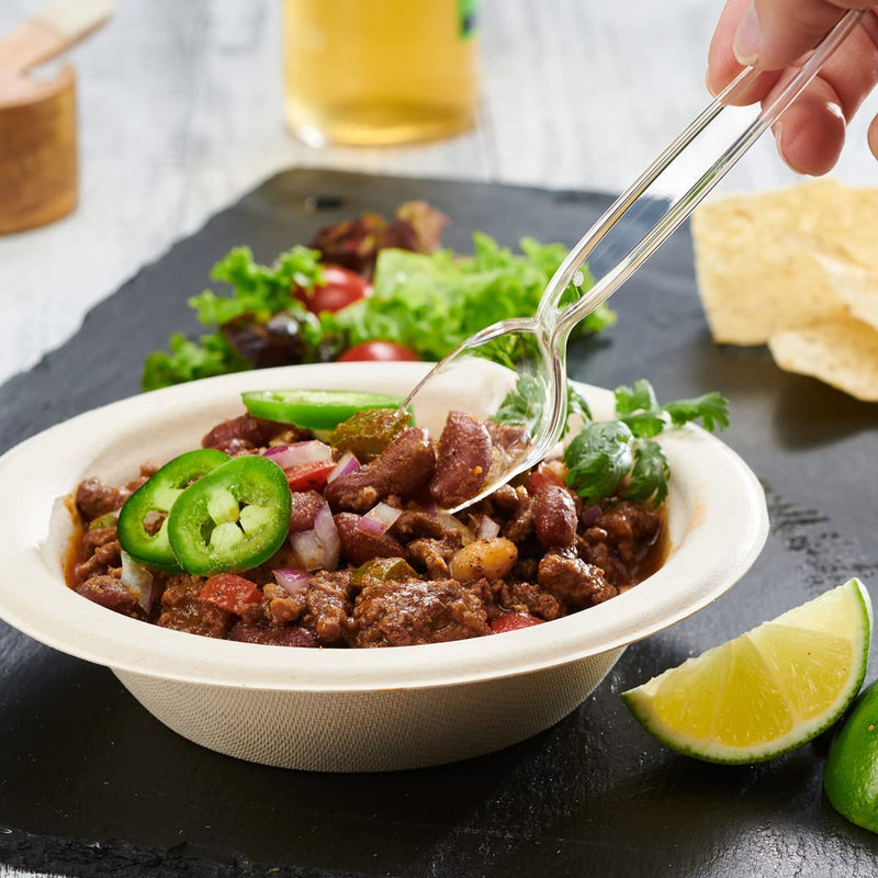[Australia] - Comfy Package [100 Pack] Heavy Duty Disposable Clear Plastic Spoons - Plastic Silverware, Basic Cutlery for Parties, Events, and Everyday Use 