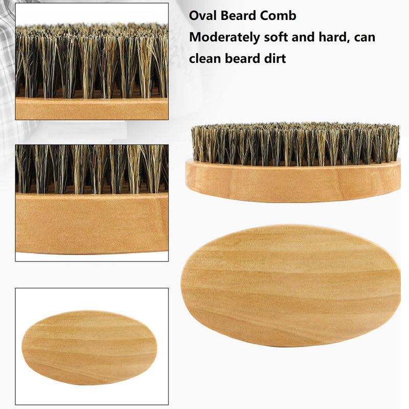 [Australia] - Beard comb & beard brush set, beard brush with boar bristles, beard comb for men, beard brush made of wood and beard comb, beard comb, beard brush for men, beard care tool for men, travel, daily beard care 