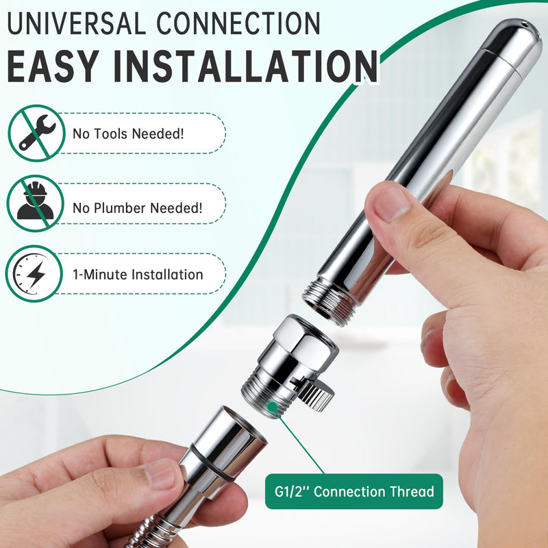 [Australia] - Shower Enema Kit, Shower Douche Nozzle Cleansing System with Water Control Valve for Men and Women Portable Cleaning (Polished Chrome) Polished 