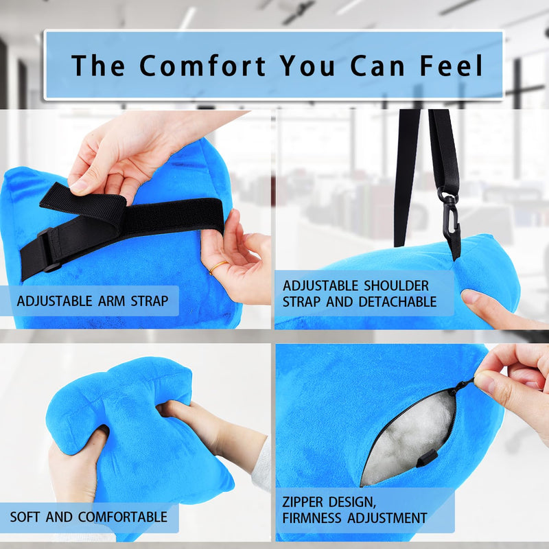 Rotator Cuff Pillow Surgery for Shoulder Pain Relief with Strap, Shoulder Pillow Sling for Side Sleepers Sleeping, Arm Cushion After Surgery Recovery Supplies, Blue