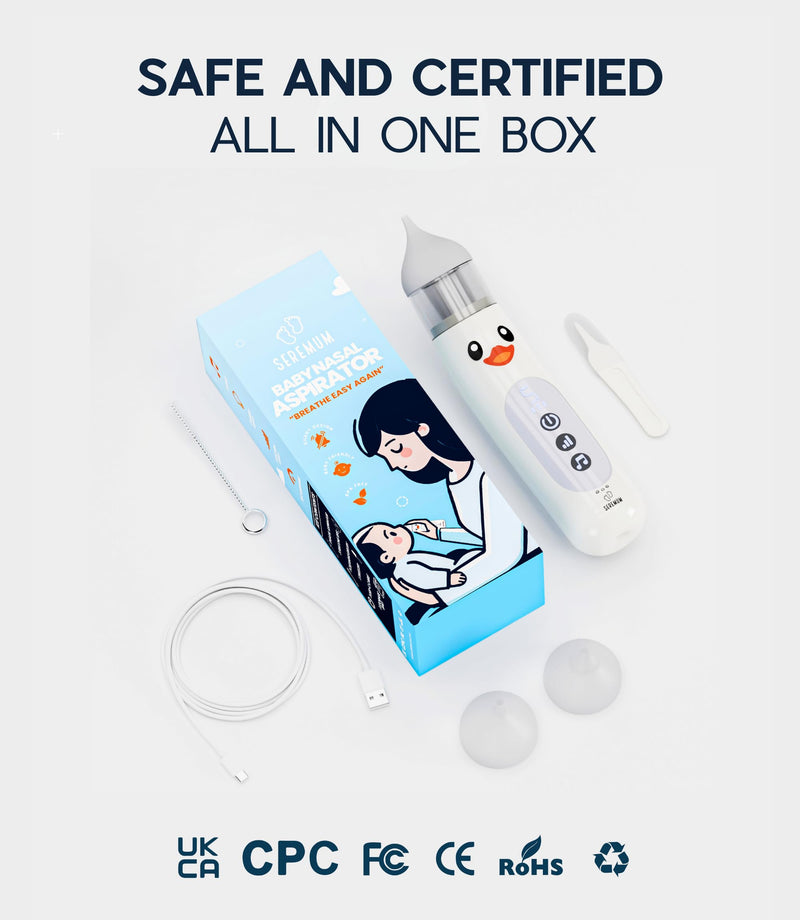 [Australia] - Nasal Aspirator for Baby Electric Nose Cleaner and Booger Sucker with LED Light and Music, Gentle Suction for Stuffy Nose, 5 Levels, USB-C Rechargeable, BPA-Free Silicone Tips, Easy to Clean 