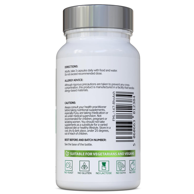 FlowState - Rhodiola & Ashwagandha with L-Theanine - Award Winning Ashwagandha KSM-66 600mg & 1500mg Rhodiola - Whole Root Equivalent- adaptogen Combo- No Artificial fillers- UK Made