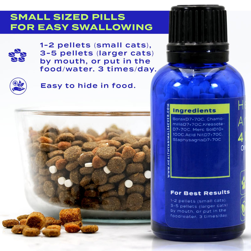 Healthy Animals 4 Ever Oral Health Gum Healing for Cats - Relieves Inflammation, Soothes Pain, Fights Gum Disease - Natural, Non-GMO, Organic - Gluten, Preservative & Chemical Free Supplement - 300 ct - PawsPlanet Australia