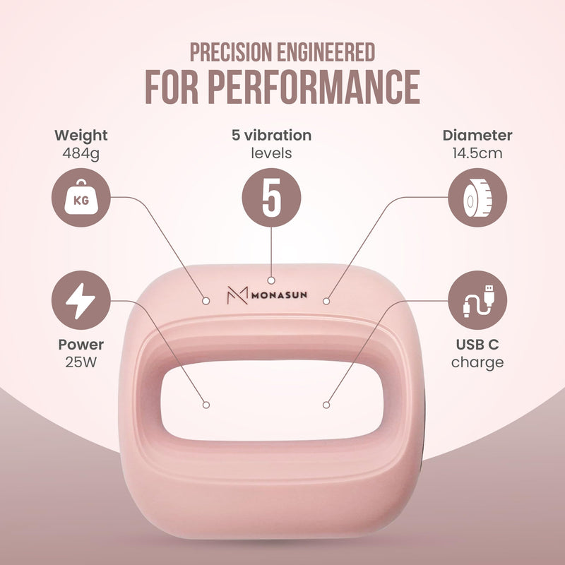 [Australia] - MONASUN Deep Tissue Massage Gun Portable – Mini Massage Gun with Hands-Free Strap – Handheld Massager for Athletes, Travel, Full-Body Pain Relief – 5 Speed Levels and Quiet Percussion 