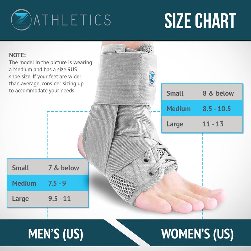 [Australia] - Z ATHLETICS Ankle Brace, Lace Up Adjustable Support – for Running, Basketball, Injury Recovery, Sprains! Ankle Support for Men, Women, and Youth 