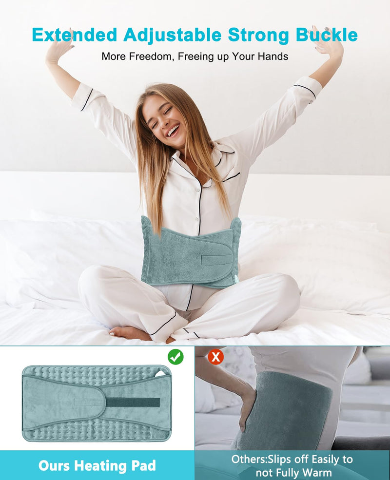 [Australia] - Aasonida Heating Pad for Back Pain, Electric Heating Pad with 6 Heating Options, Heat Pad for Back Neck Shoulder Belly Soft Flannel Surface 