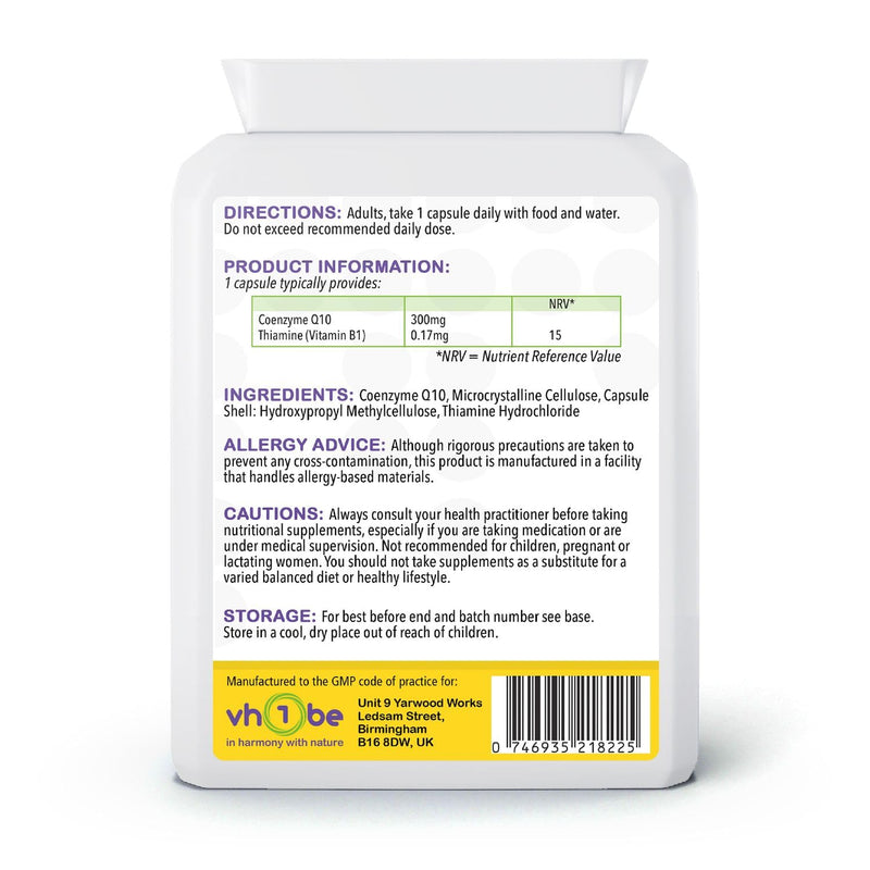 CoQ10 Plus 300mg | 60 Capsules | Vegetarian-Friendly by vh1be